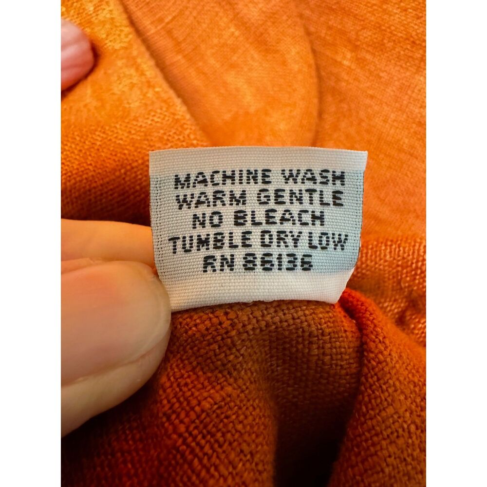 BRYN WALKER 100% Linen Rust Shirt Dress Pockets Lagenlook, Sz M - Picture 10 of 10